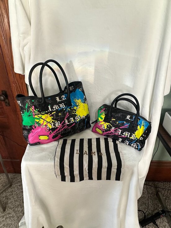 L.A.M.B. Handbags - LAMB Gwen Stefani Graffiti Splatter Tote & Satchel Bundle